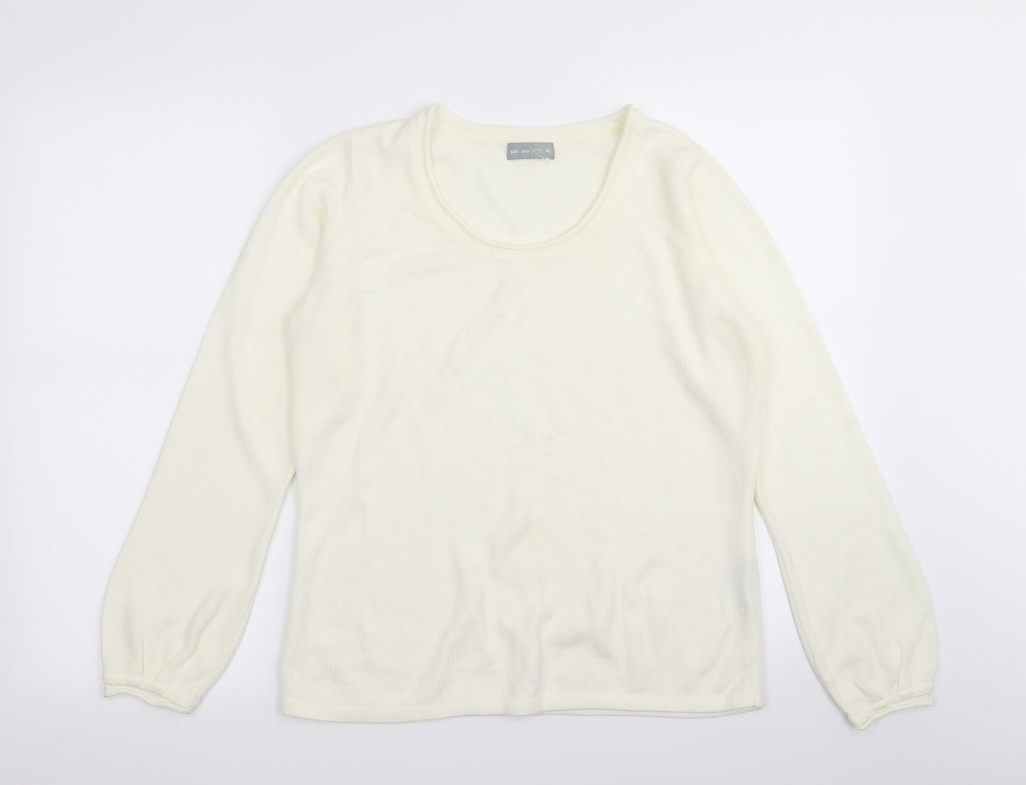 Per Una Womens White   Pullover Jumper Size 16