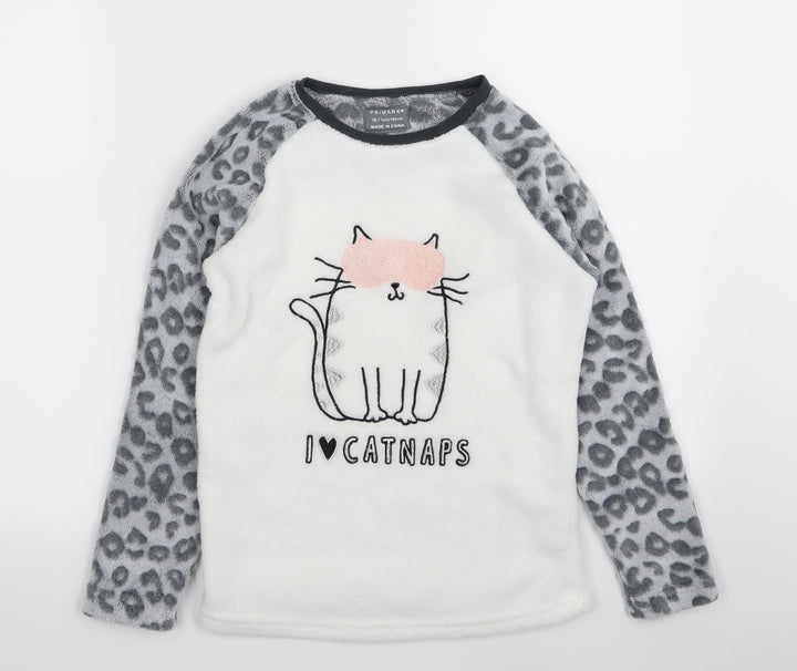 Primark Girls Multicoloured Animal Print Top Pyjama Top Size 10-11 Years