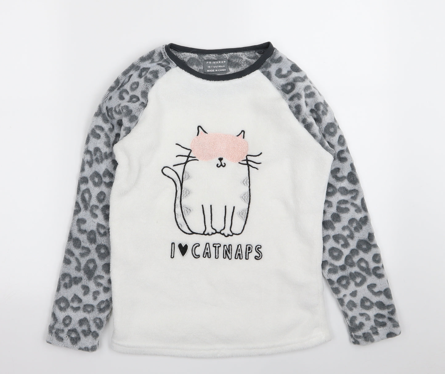 Primark Girls Multicoloured Animal Print  Top Pyjama Top Size 10-11 Years