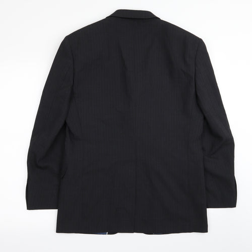 M&S Mens Black Striped  Jacket Blazer Size 38