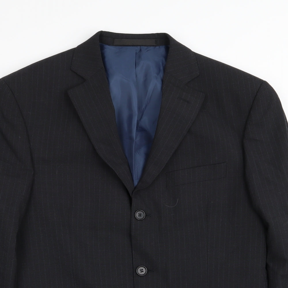 M&S Mens Black Striped  Jacket Blazer Size 38