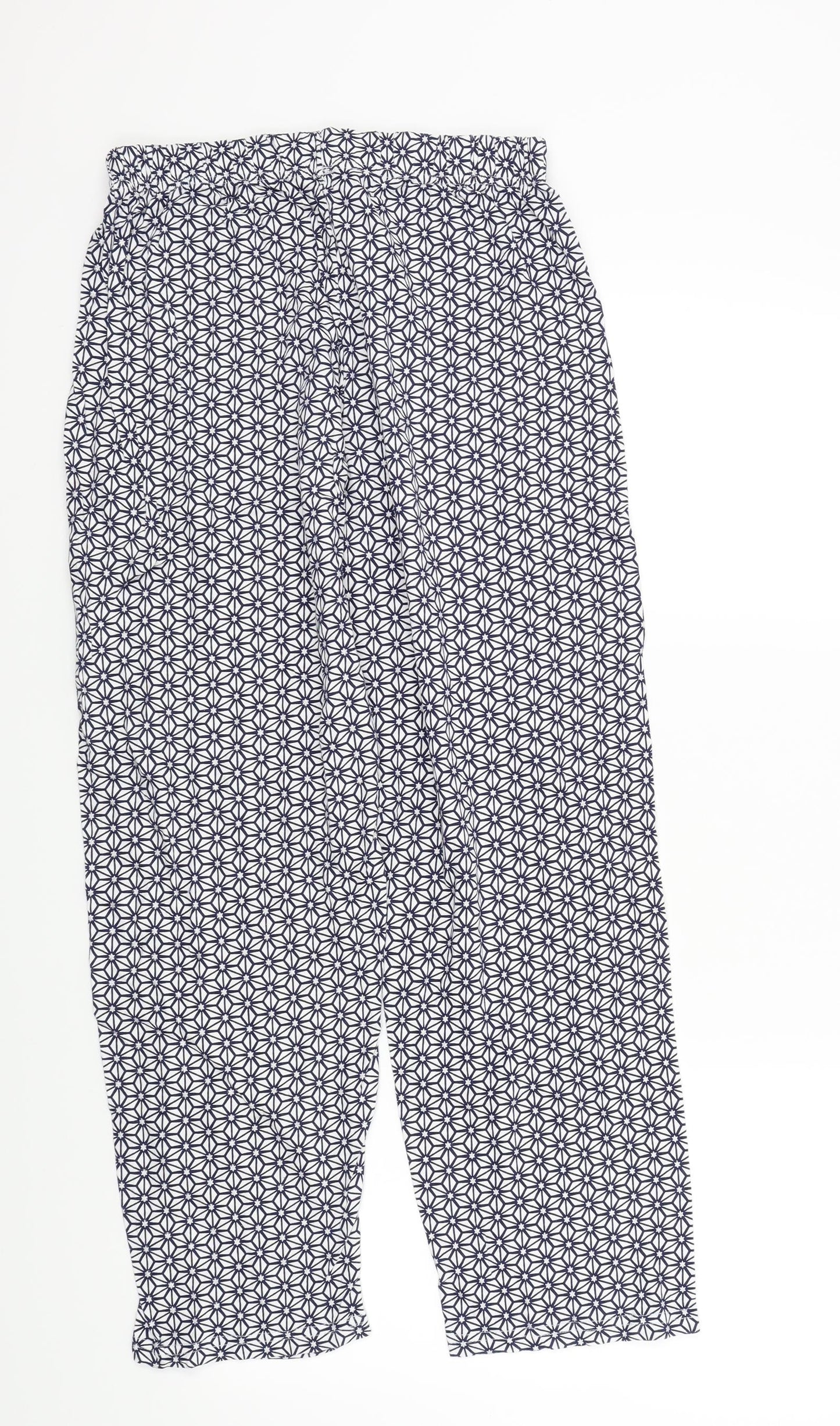 Primark Womens Blue Geometric  Top Pyjama Pants Size 10