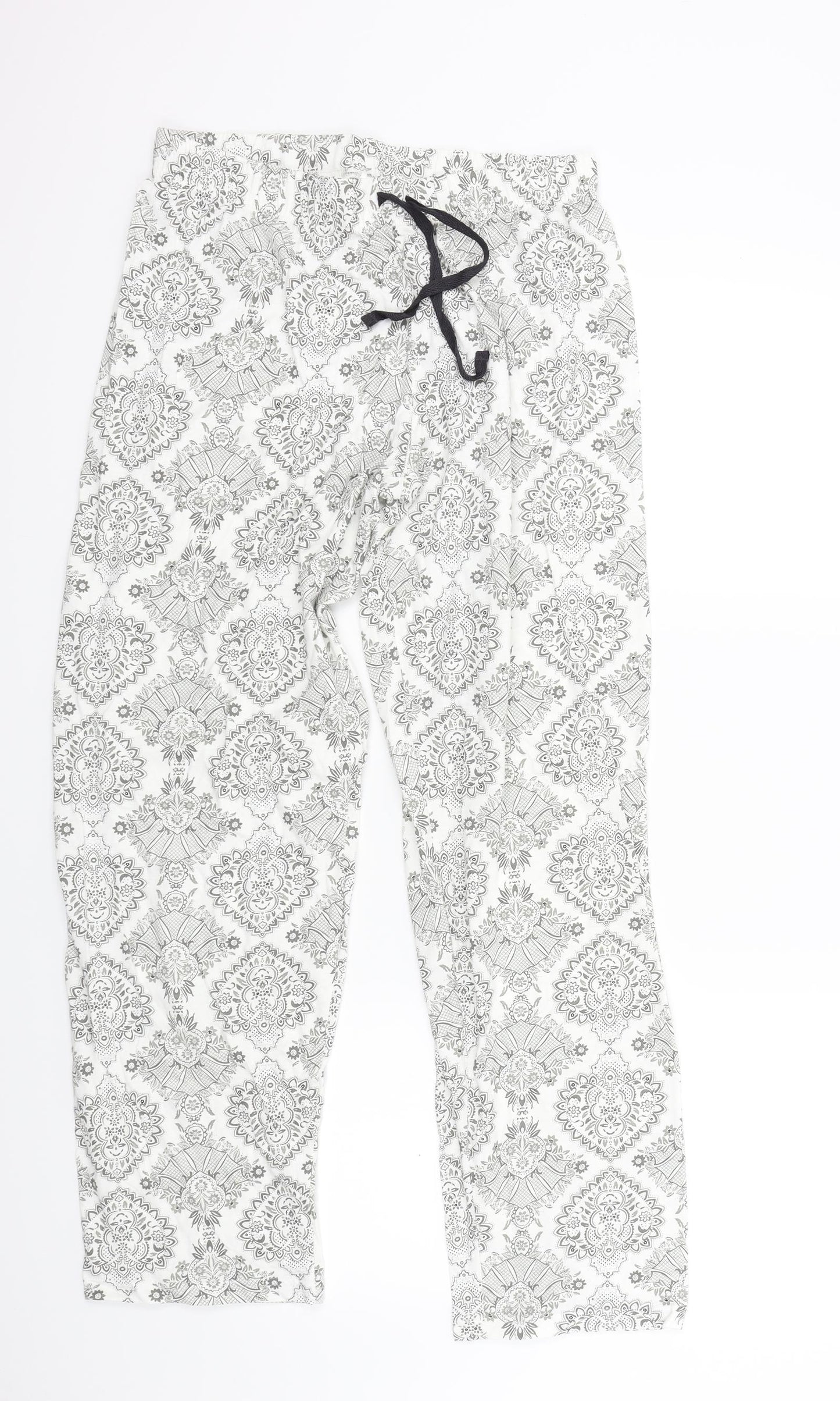 Primark Womens Grey Geometric  Top Pyjama Pants Size 10