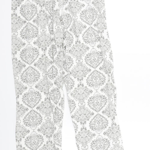 Primark Womens Grey Geometric  Top Pyjama Pants Size 10