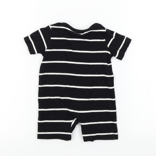 F&F Baby Black Striped  Babygrow One-Piece Size 6-9 Months  - Organic Cotton