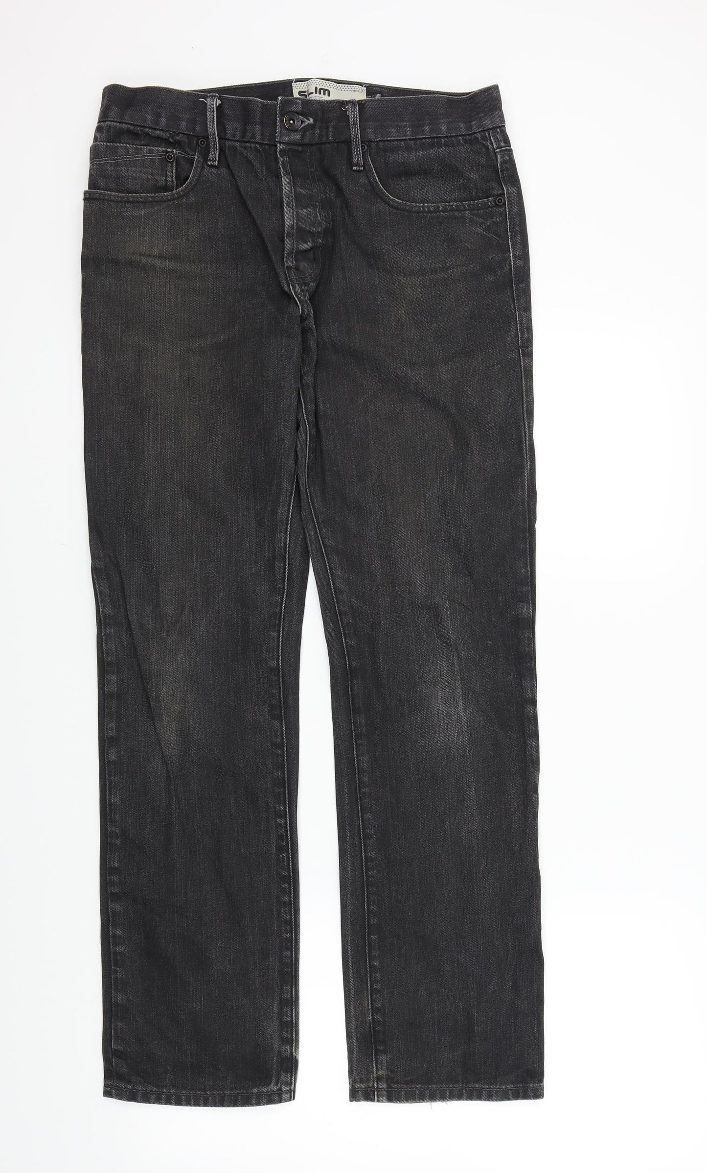 Topman Mens Black   Straight Jeans Size 32 L31 in