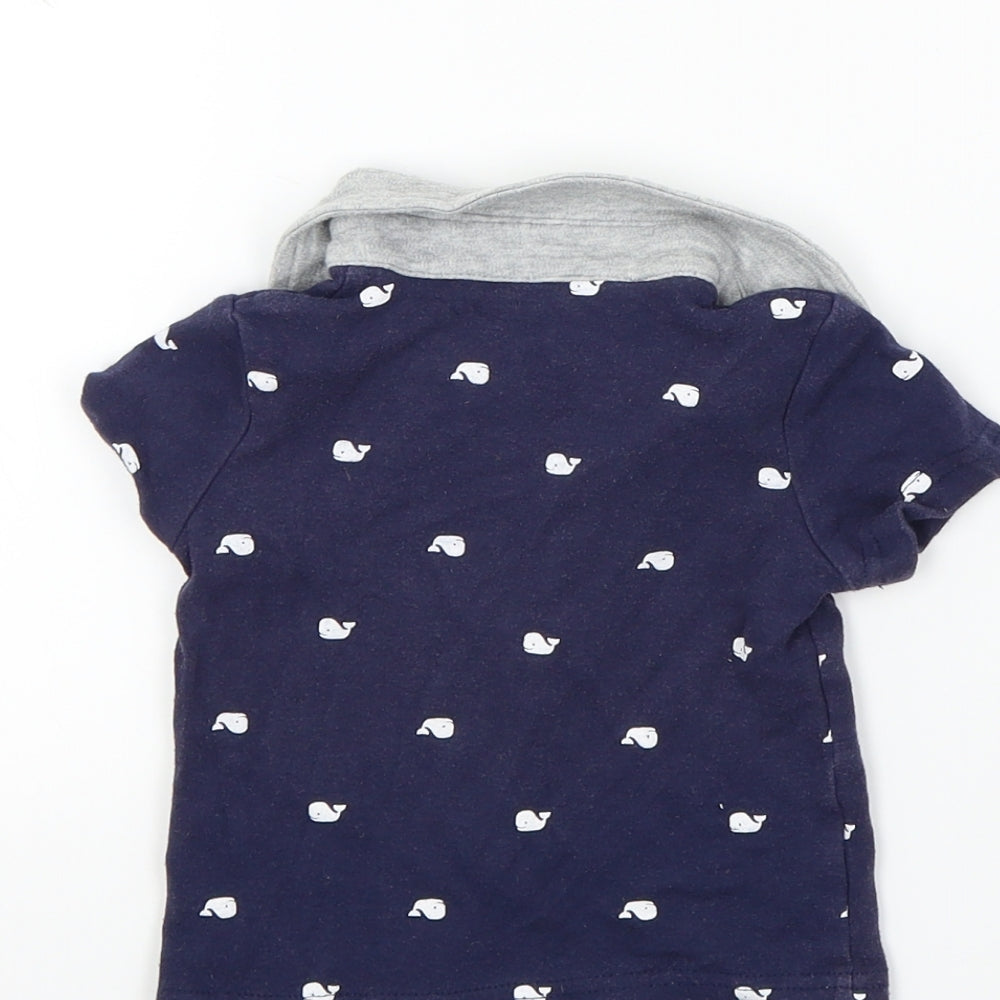 George Baby Blue Colourblock  Basic T-Shirt Size 6-9 Months