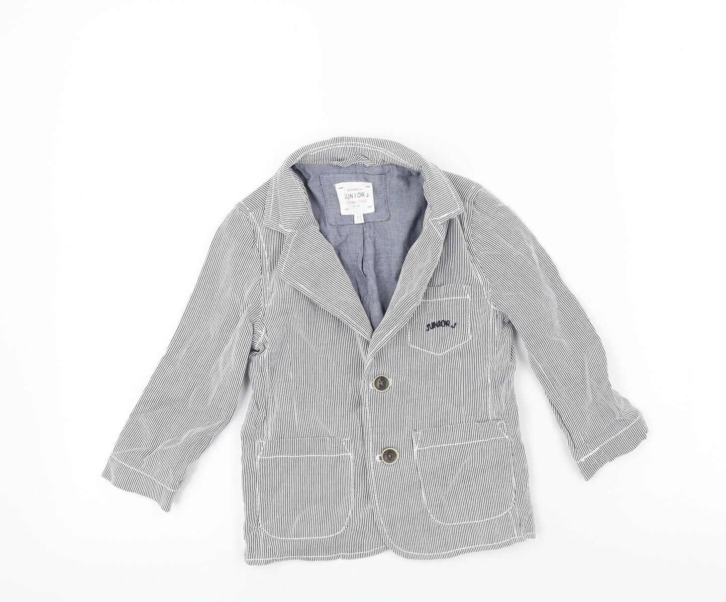 authentic junior Boys Blue Striped  Basic Jacket Jacket Size 2-3 Years