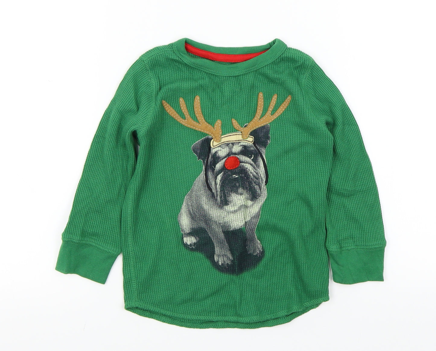 baby gap Boys Green   Pullover Jumper Size 2 Years  - Raindeer christmas