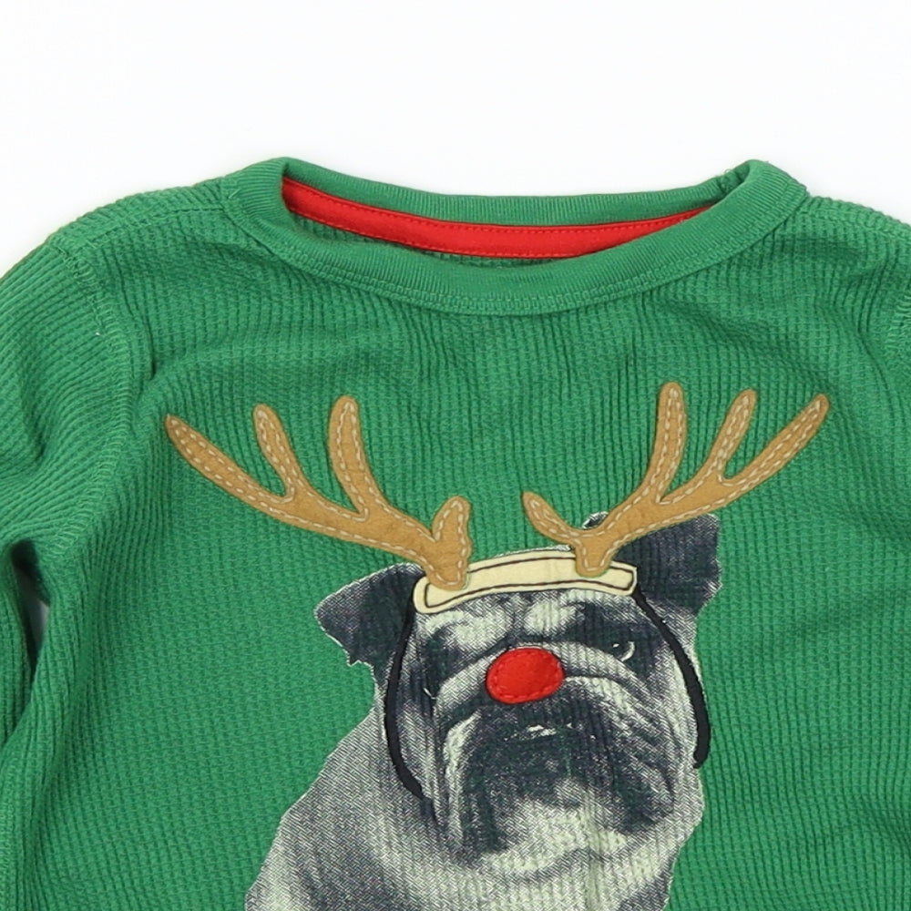 baby gap Boys Green   Pullover Jumper Size 2 Years  - Raindeer christmas