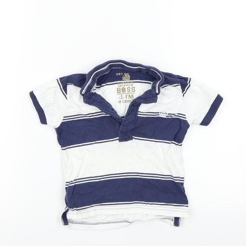 NEXT Baby White Striped  Basic Polo Size 18-24 Months