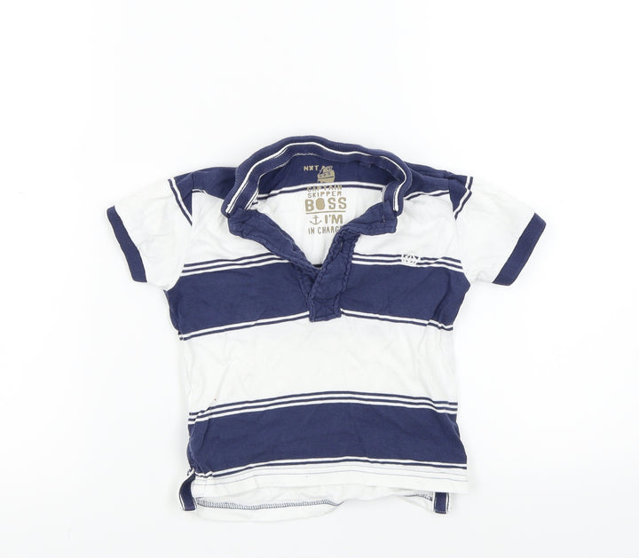 NEXT Baby White Striped Basic Polo Size 18-24 Months