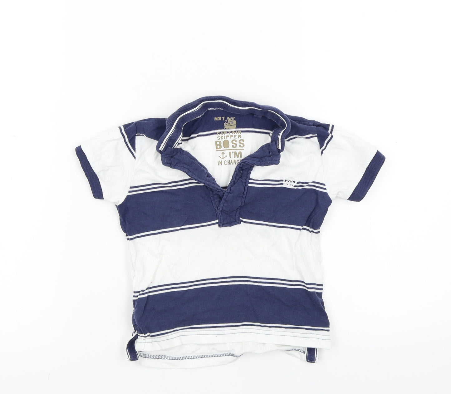 NEXT Baby White Striped  Basic Polo Size 18-24 Months