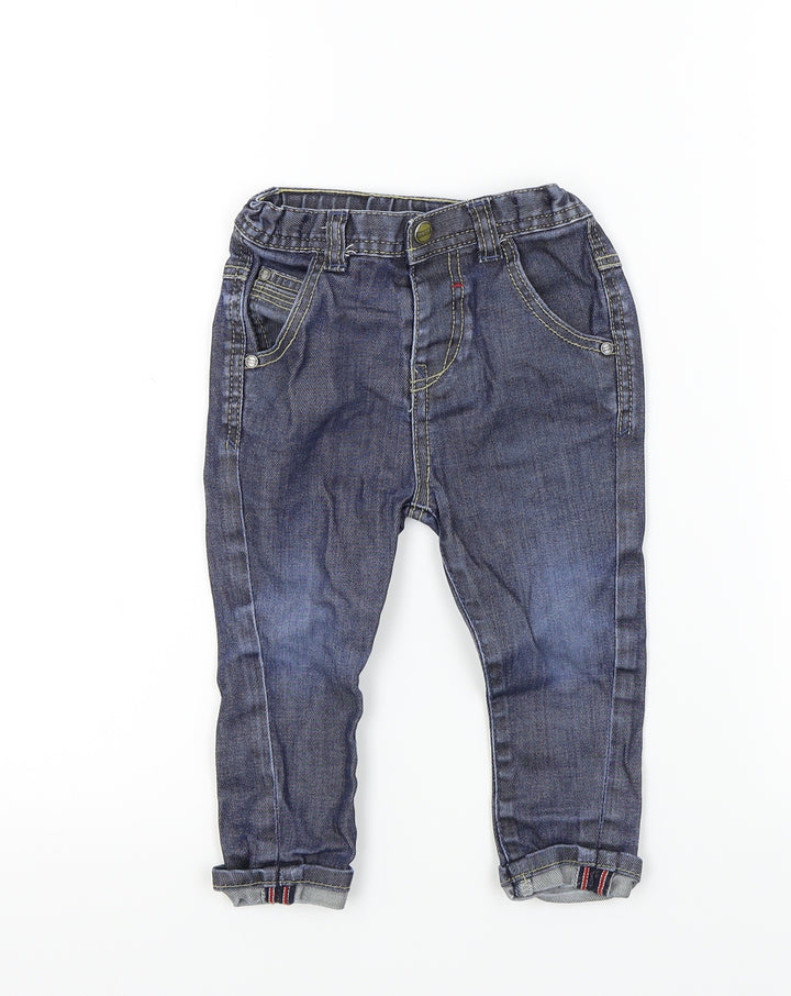 junior j 1996 Baby Blue Colourblock Cargo Jeans Size 18-24 Months