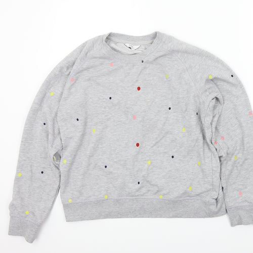 cotton trade Girls Grey Spotted  Pullover Jumper Size 14 Years