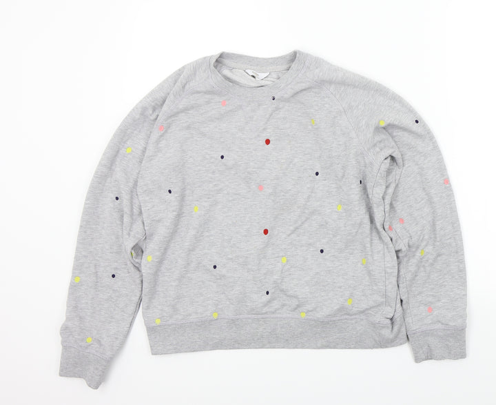 cotton trade Girls Grey Spotted  Pullover Jumper Size 14 Years