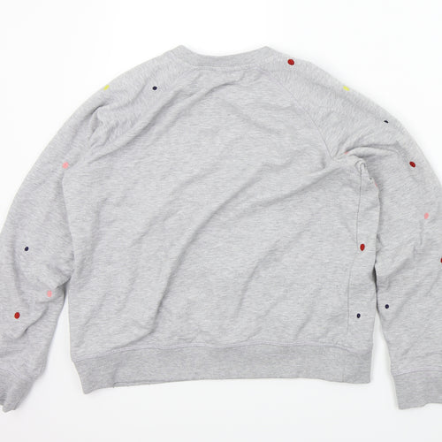 cotton trade Girls Grey Spotted  Pullover Jumper Size 14 Years