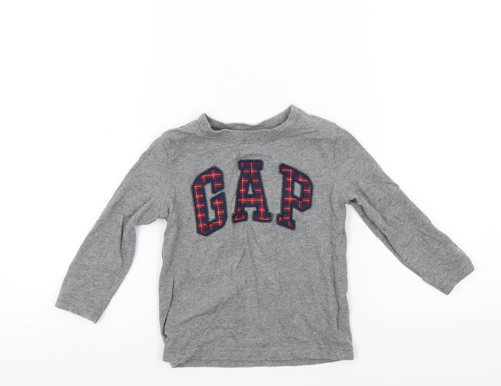 Gap Boys Grey Colourblock Basic T-Shirt Size 2 Years - Gap