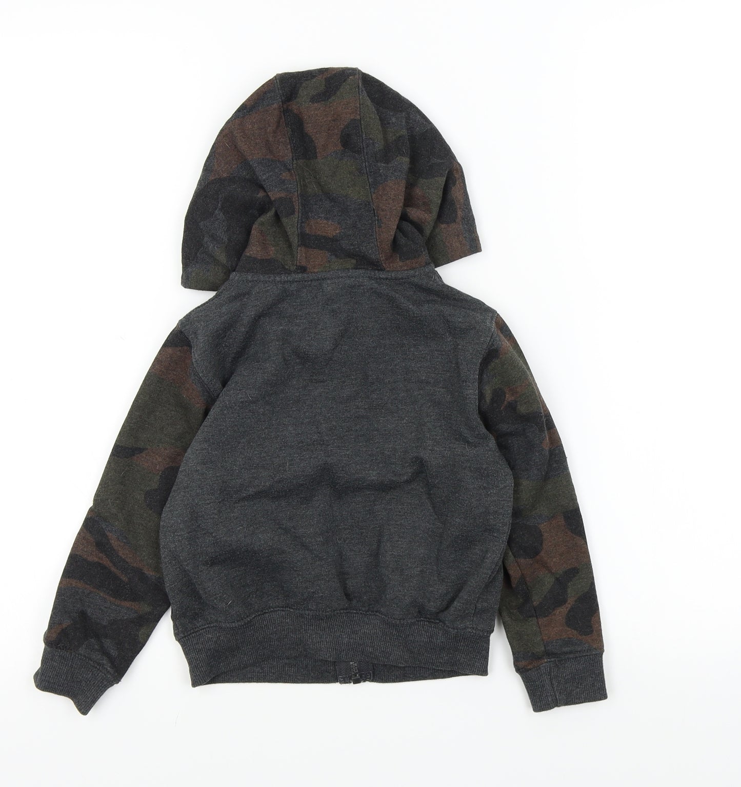 hullabalec Boys Grey Camouflage  Full Zip Hoodie Size 3 Years