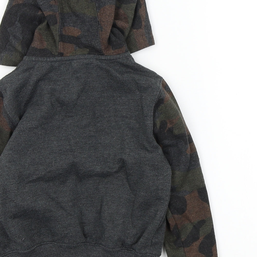 hullabalec Boys Grey Camouflage  Full Zip Hoodie Size 3 Years