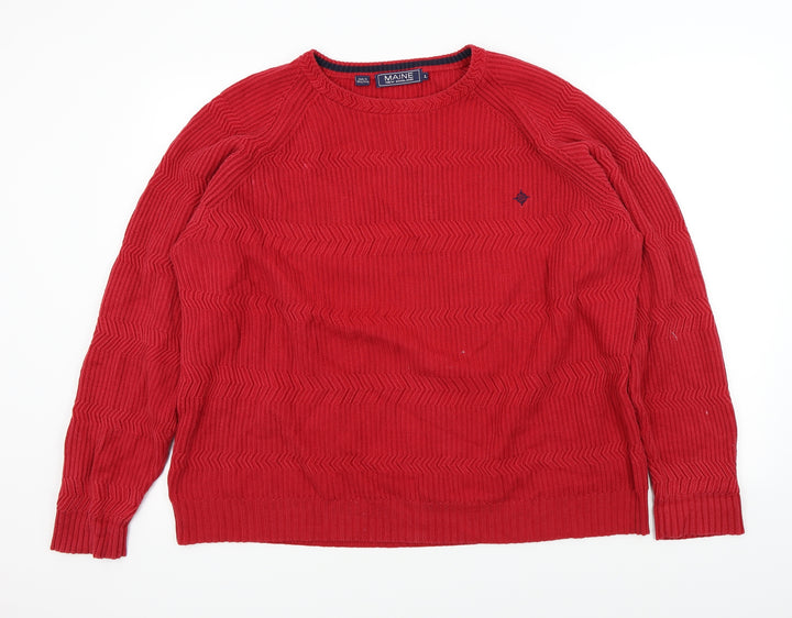 Maine Mens Red Pullover Jumper Size L