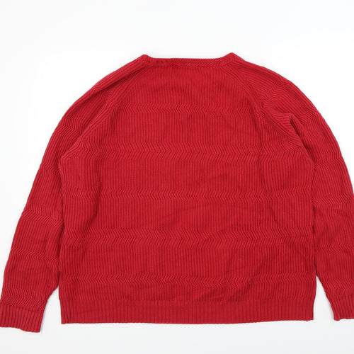 Maine Mens Red   Pullover Jumper Size L