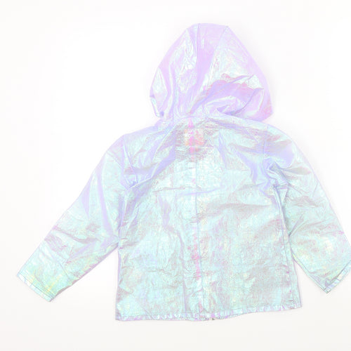 River Island Girls Multicoloured Colourblock  Basic Coat Jacket Size 4-5 Years  - shiny