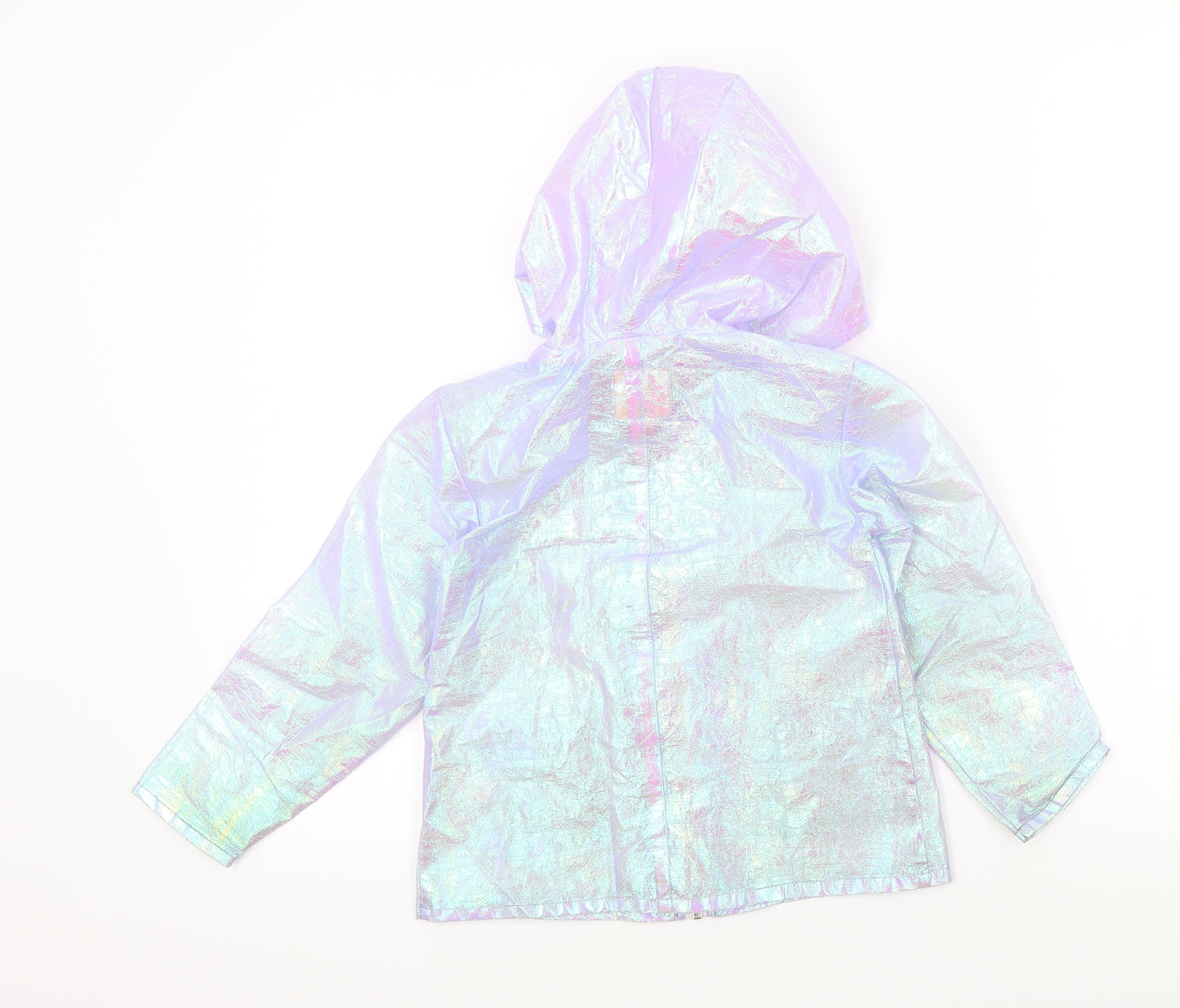 River Island Girls Multicoloured Colourblock  Basic Coat Jacket Size 4-5 Years  - shiny