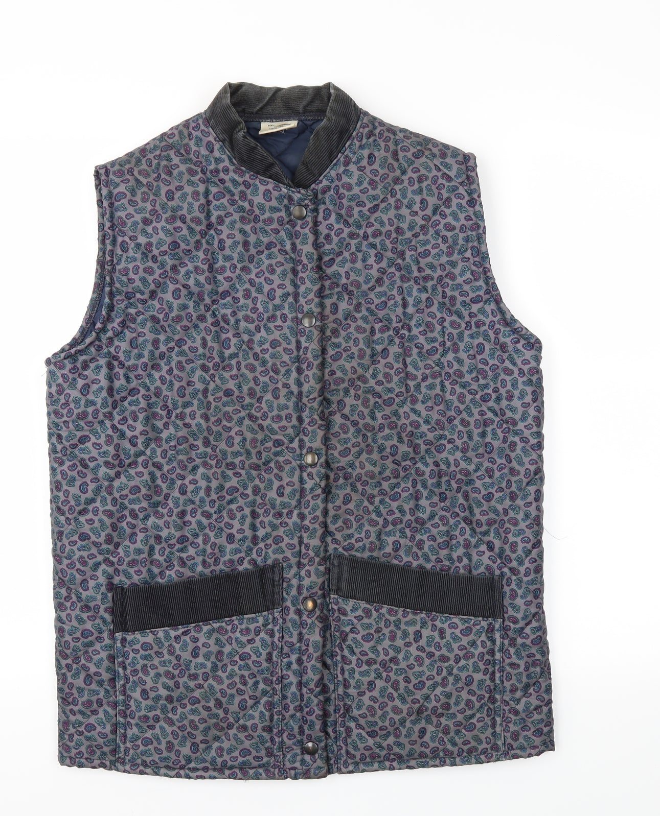 Preworn Womens Blue Floral  Gilet Coat Size 36