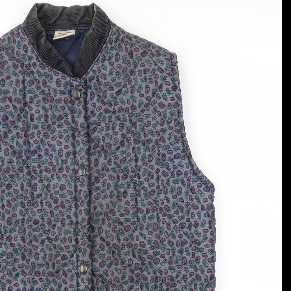 Preworn Womens Blue Floral  Gilet Coat Size 36