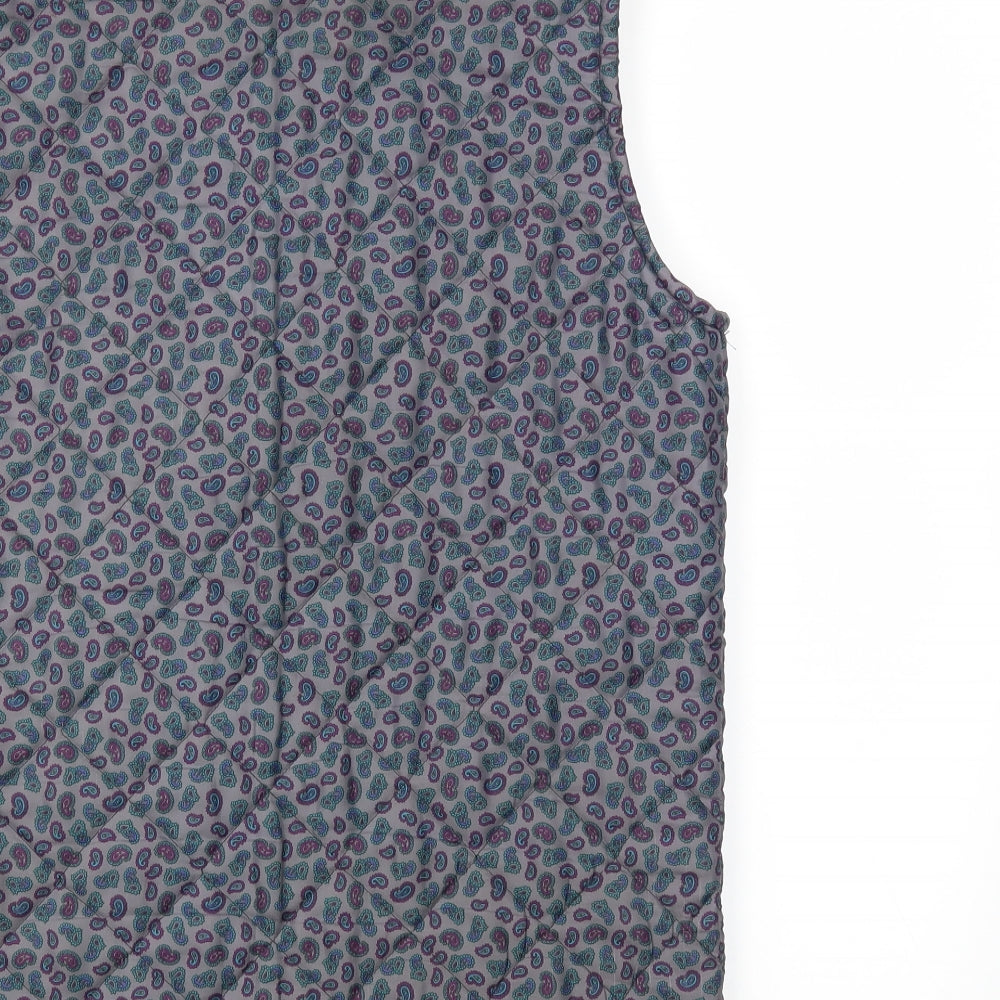 Preworn Womens Blue Floral  Gilet Coat Size 36
