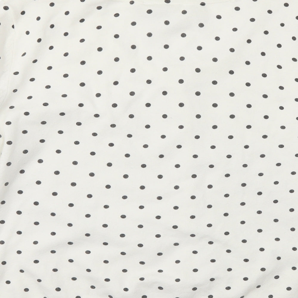 Wallis Womens White Polka Dot  Cardigan Jumper Size 14