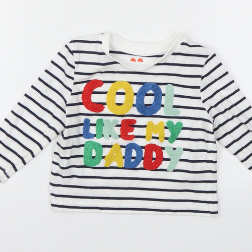 Very  White Striped  Basic T-Shirt Size 9-12 Months