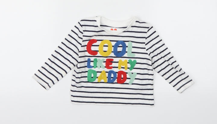 Very  White Striped  Basic T-Shirt Size 9-12 Months