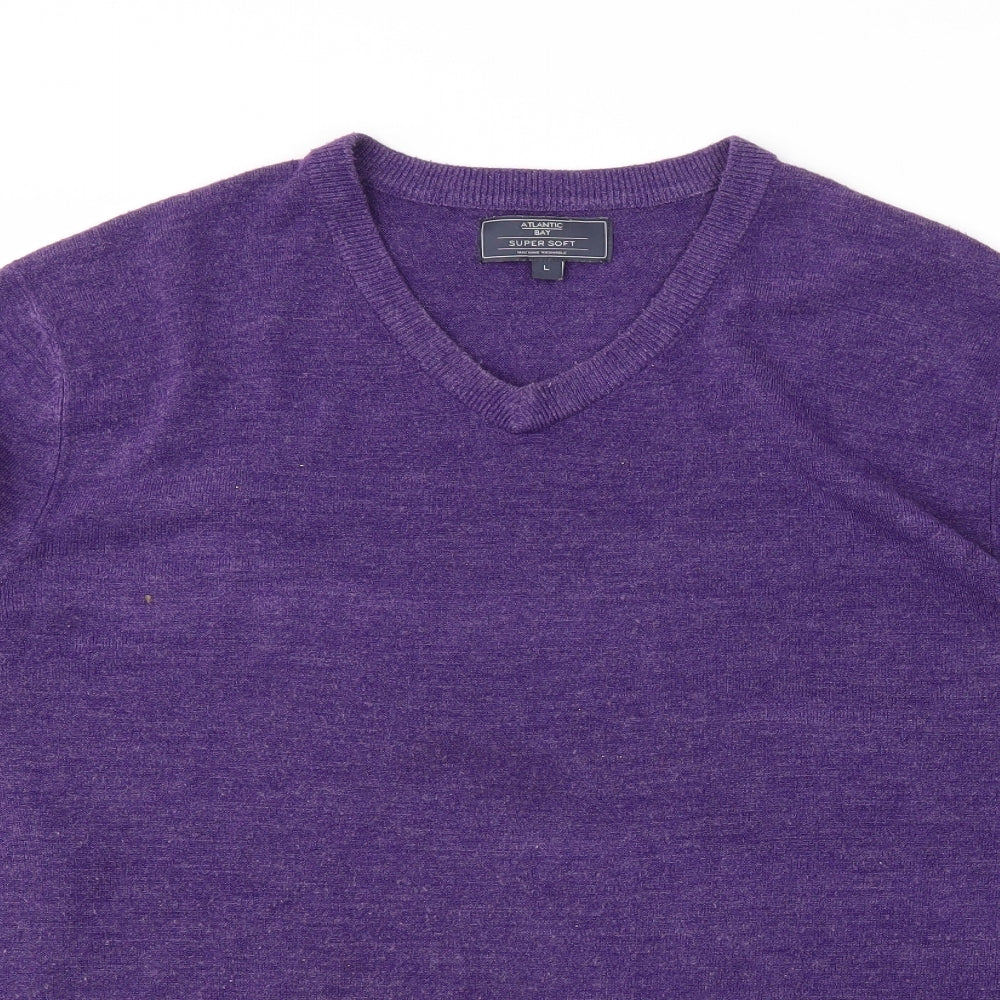 Atlantic Bay Mens Purple   Pullover Sweatshirt Size L