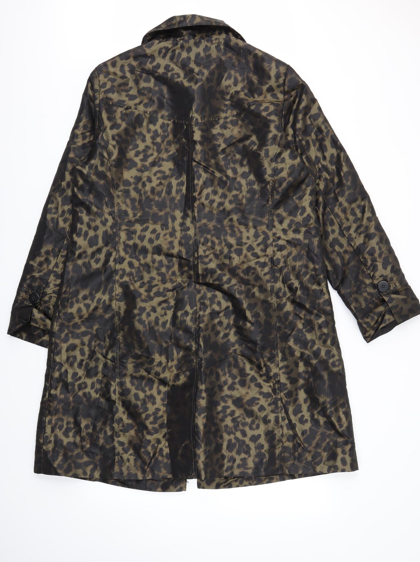 Dennis Basso Womens Brown Animal Print  Jacket Coat Size L