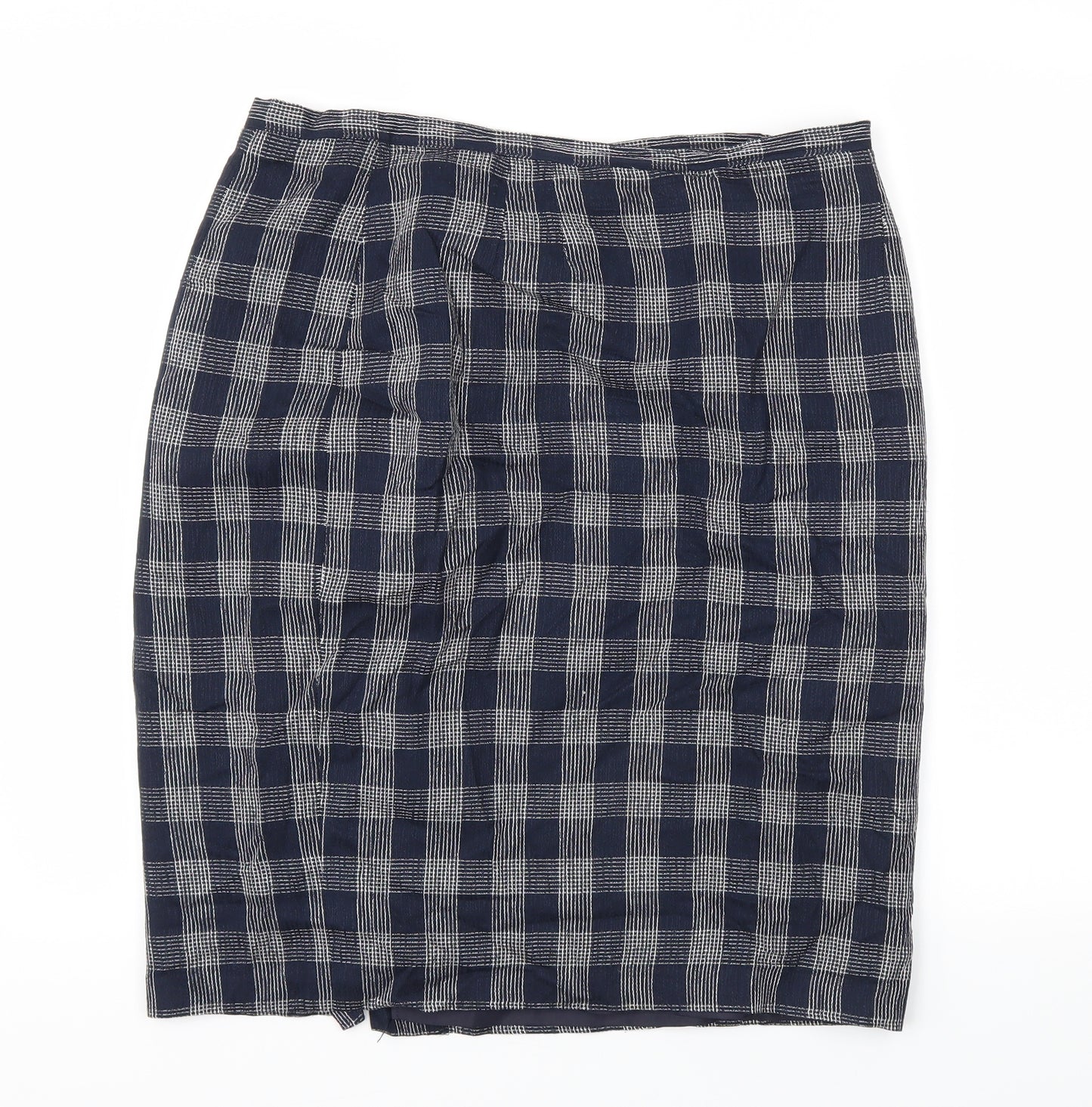 debanams Womens Blue Check  Flare Skirt Size 16