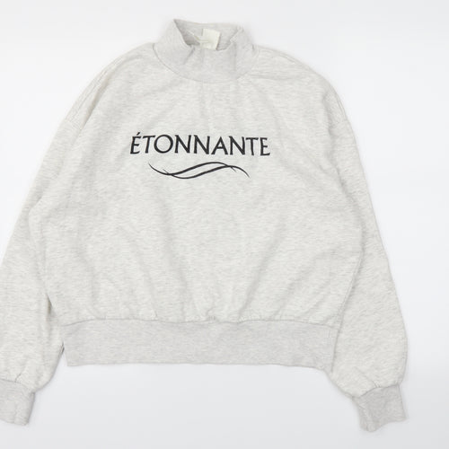 H&M Womens Grey   Pullover Hoodie Size M