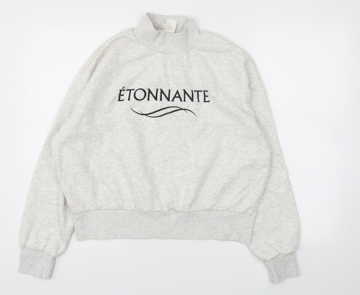 H&M Womens Grey Pullover Hoodie Size M