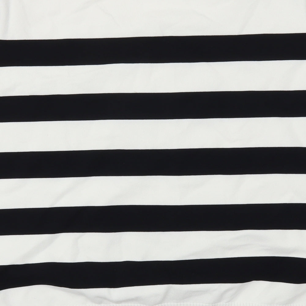 Roman Originals Womens Black Striped  Basic T-Shirt Size 18