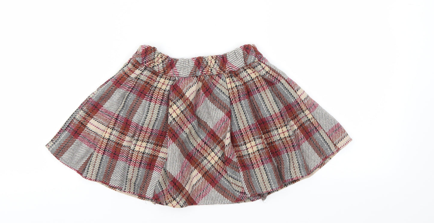 TU Girls Pink Check  Flare Skirt Size 4 Years