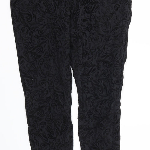 Papaya Womens Black Argyle/Diamond  Capri Trousers Size 14 L27 in