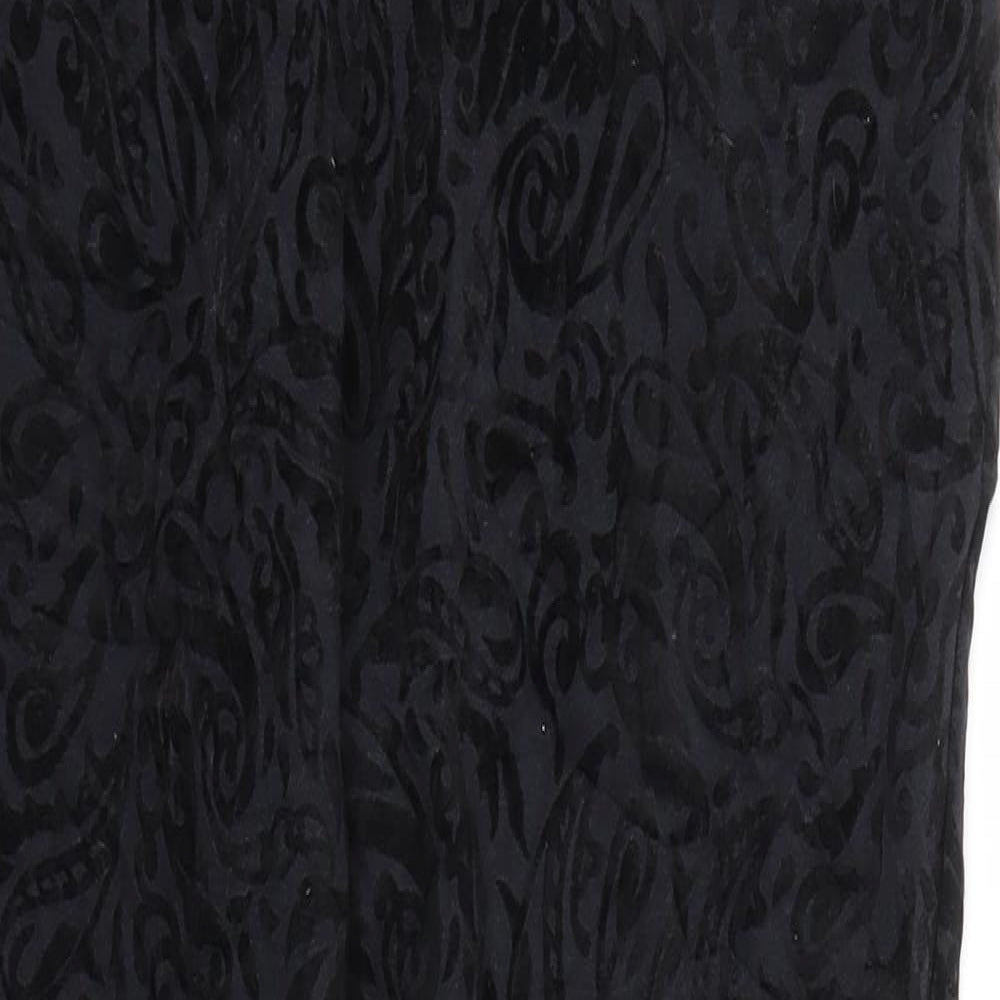 Papaya Womens Black Argyle/Diamond  Capri Trousers Size 14 L27 in