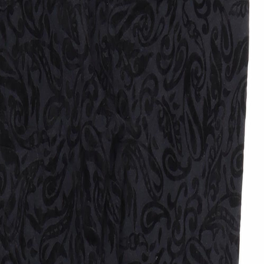 Papaya Womens Black Argyle/Diamond  Capri Trousers Size 14 L27 in