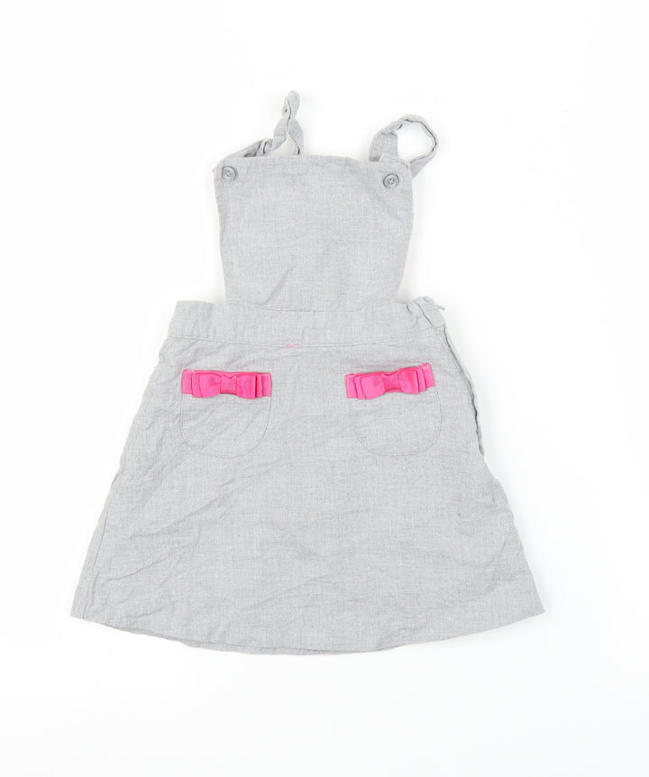 Janie and Jack Girls Grey   Pinafore/Dungaree Dress  Size 18-24 Months