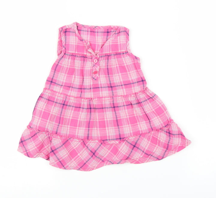 Mothercare Girls Pink Plaid A-Line Size 3-6 Months