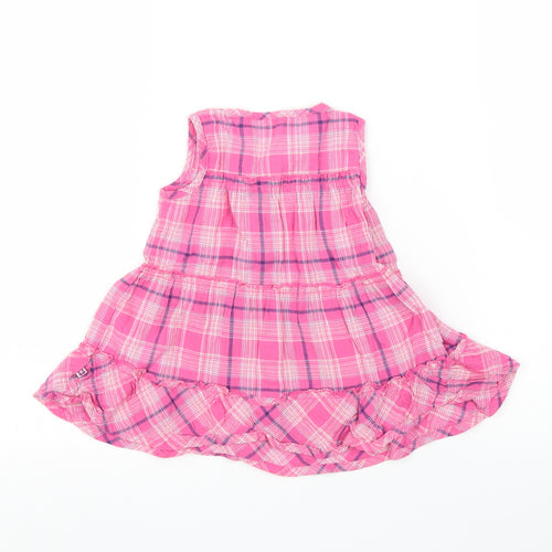 Mothercare Girls Pink Plaid  A-Line  Size 3-6 Months