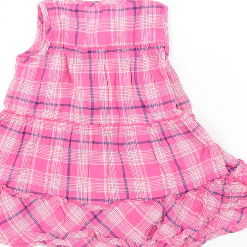 Mothercare Girls Pink Plaid  A-Line  Size 3-6 Months