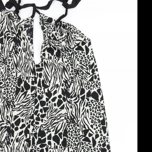 Pep&Co Womens Black Animal Print  A-Line  Size 8