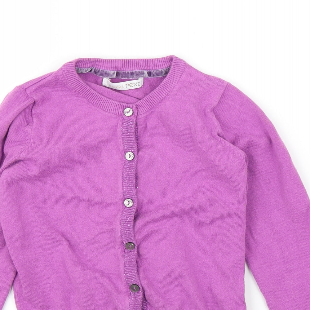 NEXT Girls Purple   Cardigan Jumper Size 6 Years